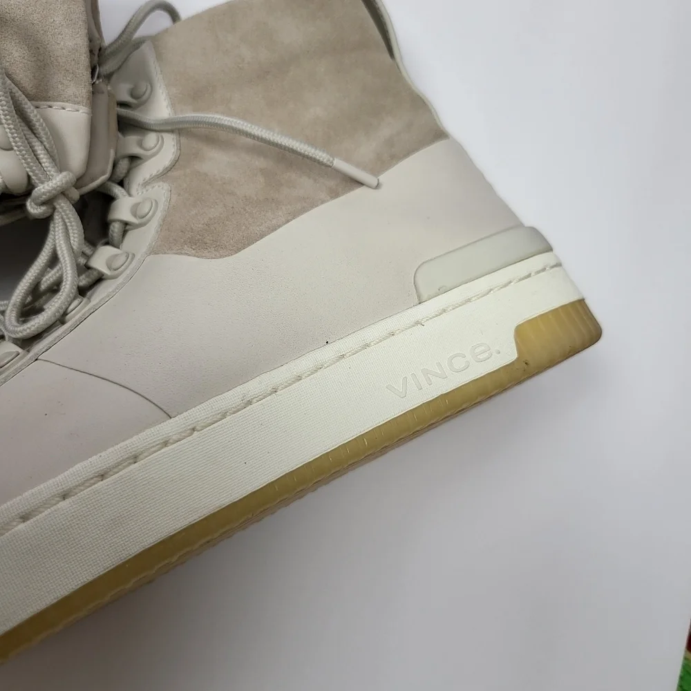 Vince Rowan High Top Lace-Up Leather Suede Sneaker Size 9.5M